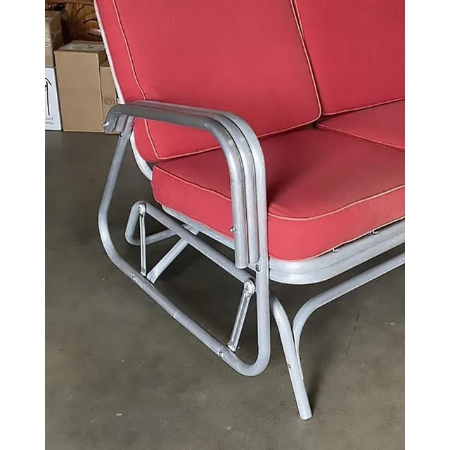 Aluminum Patio/Outdoor Sled Base Rocking Slinder Loveseat Sofa - 3