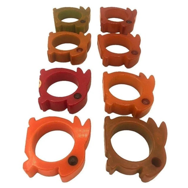 1960s Art Deco 1930's Butterscotch Bakelite Rabbit Napkin Holders Set of 8 - 2