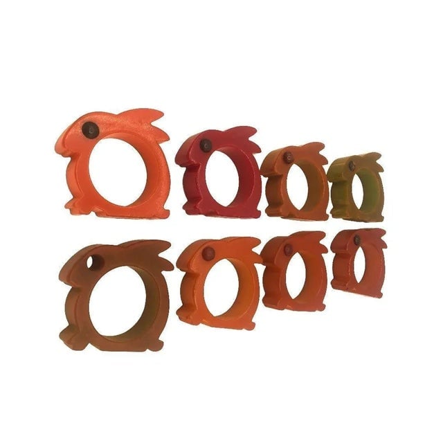 1960s Art Deco 1930's Butterscotch Bakelite Rabbit Napkin Holders Set of 8 - 6