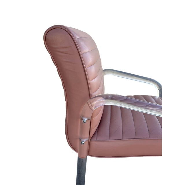 Lucite and Leather Lounge Chairs Designed by Leon Frost for Lion in Frost, Signed in Lucite - 4