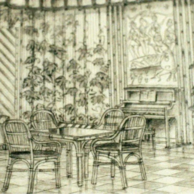 1955 Tropical "Private Lodge & Lounge" Architectural Rendering Prepared by Rucker Fuller - 4