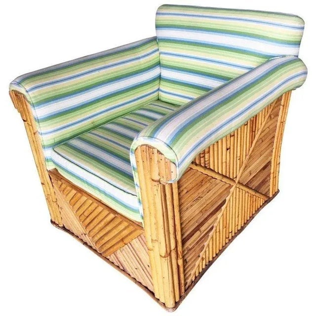 1950s Restored Rattan Club Lounge Chair - 2