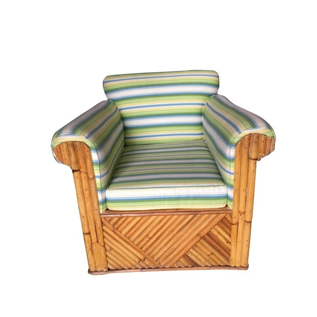 1950s Restored Rattan Club Lounge Chair - 3