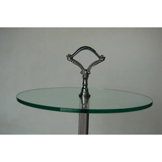 Art Deco Agate Glass and Chrome Lightup Illuminating Side Table - 3