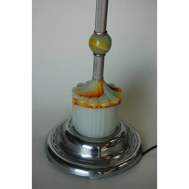 Art Deco Agate Glass and Chrome Lightup Illuminating Side Table - 4