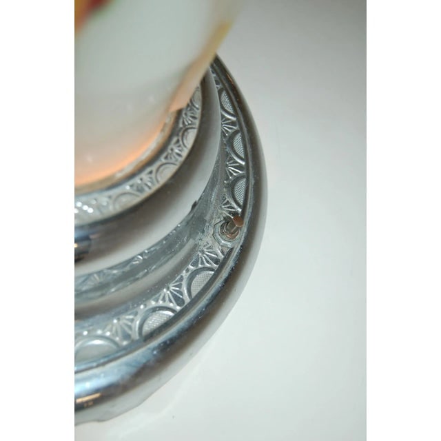 Art Deco Agate Glass and Chrome Lightup Illuminating Side Table - 6