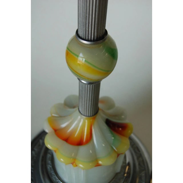Art Deco Agate Glass and Chrome Lightup Illuminating Side Table - 8