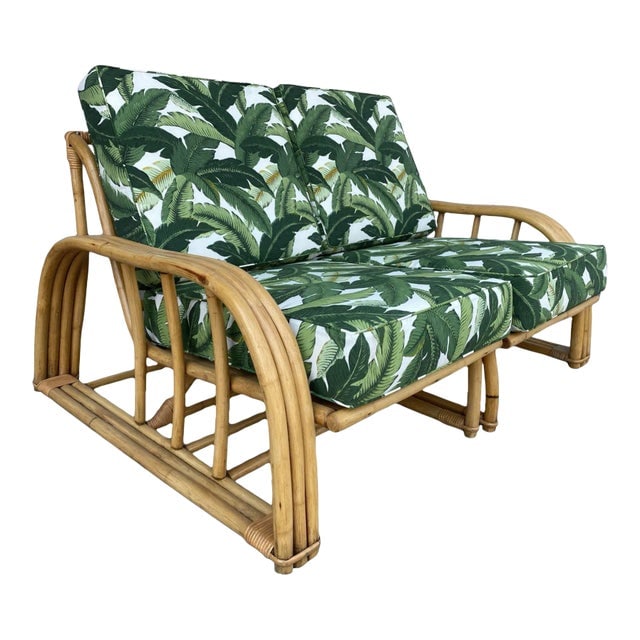Restored Rattan 3-Strand Sectional Settee Sofa by Paul Laszlo for Ficks Reed (1 of 12)