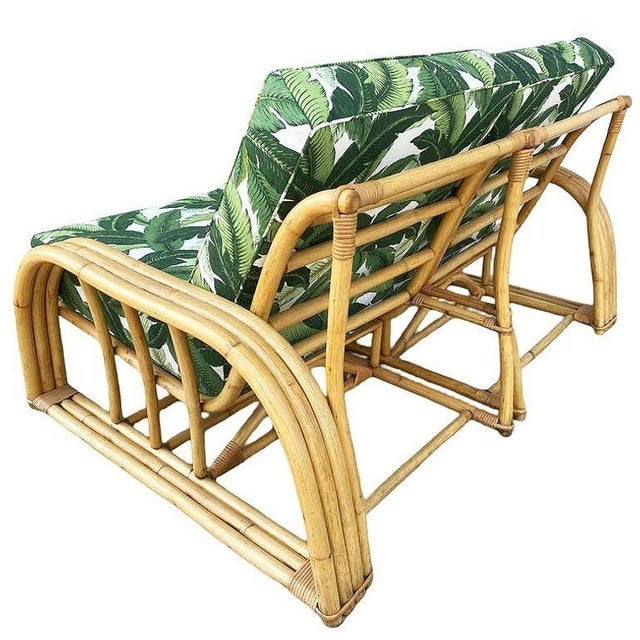 Restored Rattan 3-Strand Sectional Settee Sofa by Paul Laszlo for Ficks Reed - 5