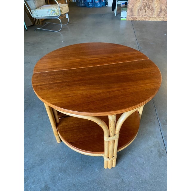 Restored Vintage 1950s "Half-Round" Rattan Side Tables - a Pair - 2