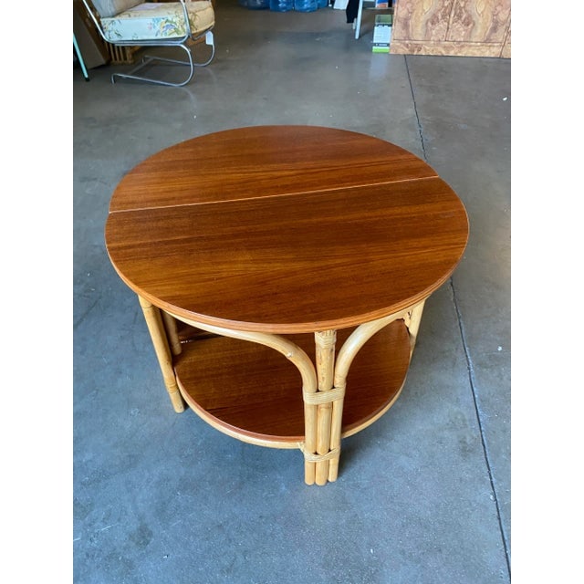 Restored Vintage 1950s "Half-Round" Rattan Side Tables - a Pair - 4