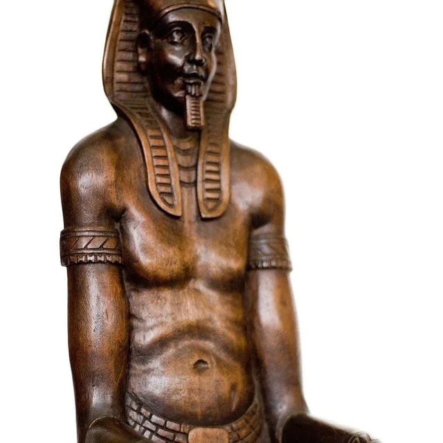 Carved Miniature Egyptian Pharaoh Amenhotep III Throne Jewelry Box - 6