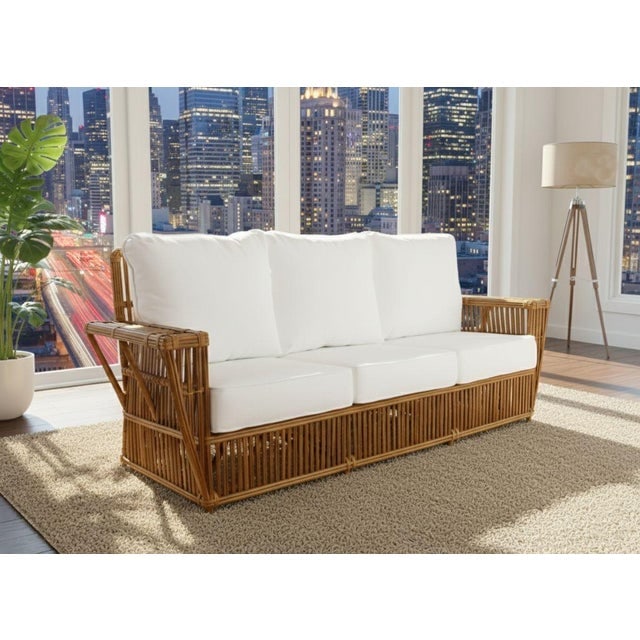 Presidents Stick Reed Rattan Nantucket 3 Seat Sofa - 8