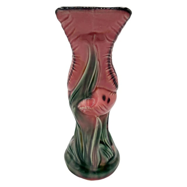Mid-Century Pink & Green Flamingo Tropical Water Pitcher by Royal Copley - 2