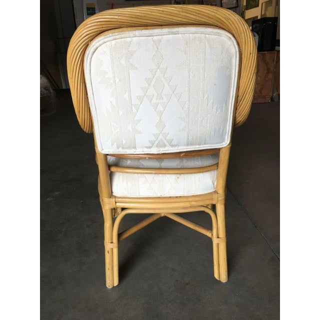 Restored Rattan Dining Armchairs With Twisted Rattan Arms, Set of 4 - 6