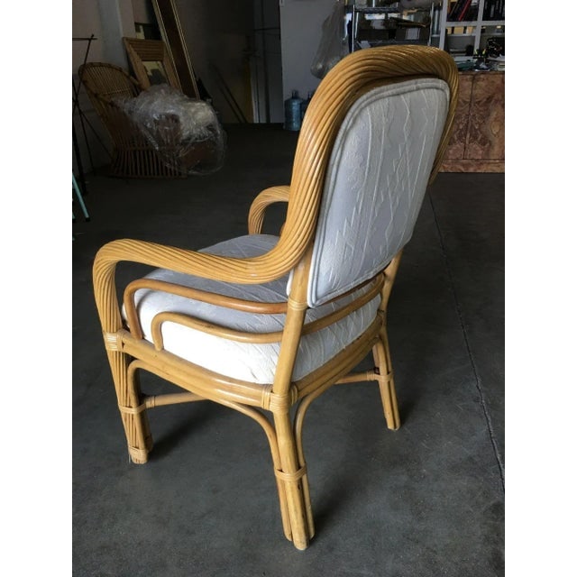 Restored Rattan Dining Armchairs With Twisted Rattan Arms, Set of 4 - 7