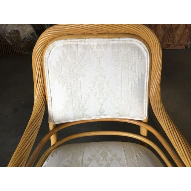 Restored Rattan Dining Armchairs With Twisted Rattan Arms, Set of 4 - 9