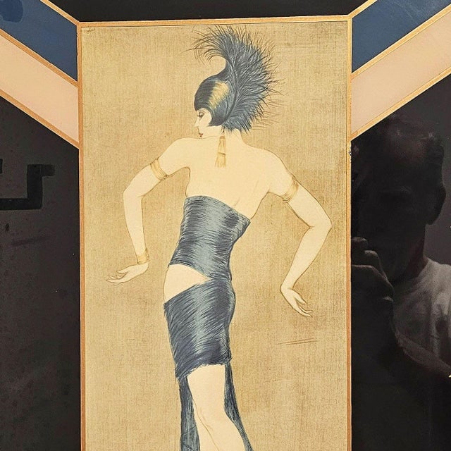 1920s Art Deco Flapper Fashion Illustration "Tanz" Prints Frames by Vala Moro, Pair - 8