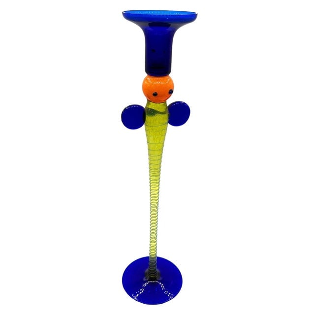 Czechoslovakian Bohemia Art Glass Butterfly Candlestick Holder by Jiri Sugajek - 2