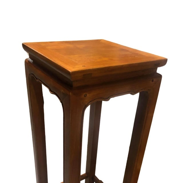 Ming Style Carved Oak Rectangular Incense Plant Stand - 4
