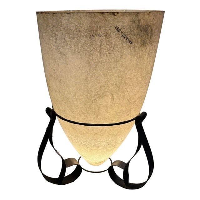 Large Mid-Century Fiberglass Cone Shade Spanish Colonial Lamp - 2