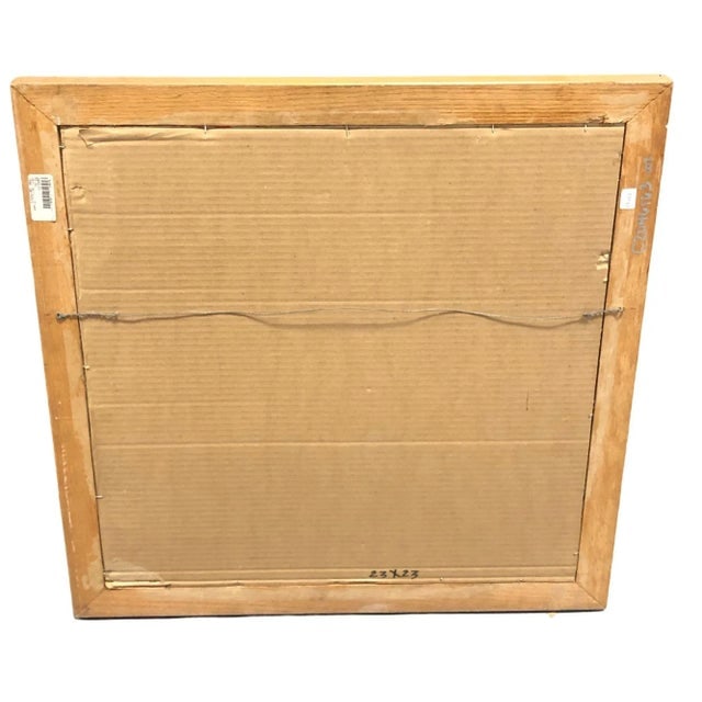 Restored Vintage 1949 Rattan Framed Crane Barkcloth Fabric Sample by Spectrum - 7