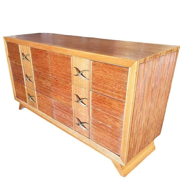 1940s Restored Mid-Century Paul Frankl Combed Wood Chest of Drawers for Brown Saltman, Attributed - 3