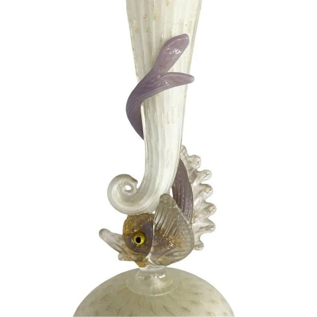 Mid-Century Venetian Murano Glass Dolphin Vase by Salviati - 4