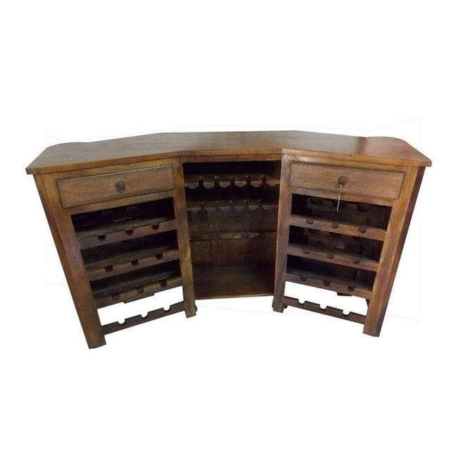 1940s Mexican Colonial Style Rustic Bar With Iron Strapwork & Carved Columns - 2