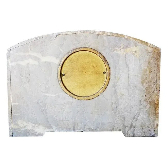 Italian Marble Art Deco Mantel Clock Set With Matching Garniture - Set of 3 - 6