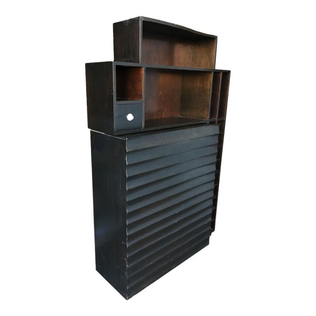 Postmodern Espresso Wood Dining Room Convertible Bar Cabinet, 1990 (1 of 9)