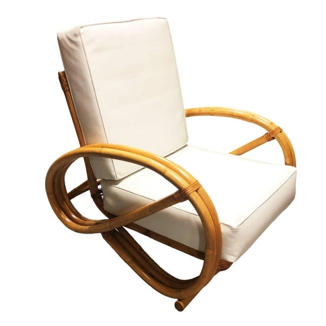 1940s Restored 2-Strand 3/4 Pretzel Rattan Sectional Sofa With Lounge Chair- 2 Pieces - 6