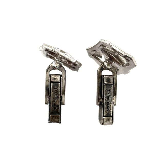 Modern Sterling Silver & Marcasite Cufflinks W/ "Hs" Mono by Kimmler & Daniel - 3