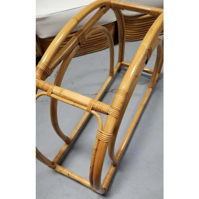 1950s Restored Rattan Double Arched Two-Tiered Single Strand Table - 3