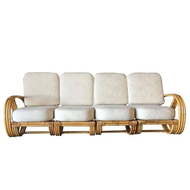 Restored 3 Strand 3/4 Round Pretzel 4 Seat Sectional Sofa - 2