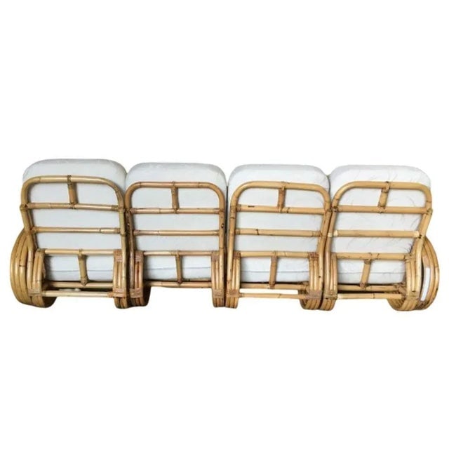Restored 3 Strand 3/4 Round Pretzel 4 Seat Sectional Sofa - 4
