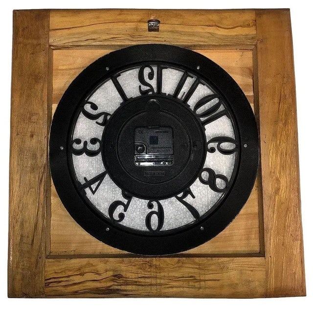 1970s Persian Khatam Kari Marquetry Inlaid Mosaic Square Wood Wall Clock - 8