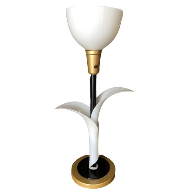 Mid-Century Sculptural Acrylic Tulip Table Lamp Pair by Rougier - 3