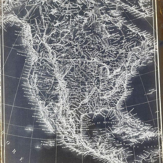 19th Century Monochrome Cartographic Map of North America, Framed - 4