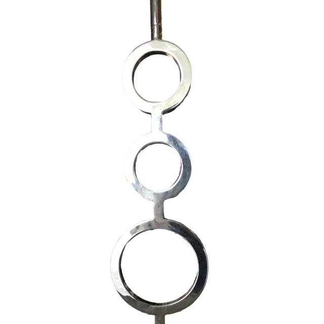 1960s Chrome Drum Chandelier With Frosted Glass Shade - 6