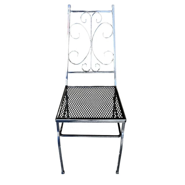 Mid Century Outdoor/Patio Side Chair With Scrolling Pattern, Set of Four - 3