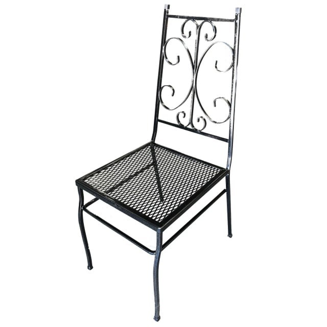 Mid Century Outdoor/Patio Side Chair With Scrolling Pattern, Set of Four - 4