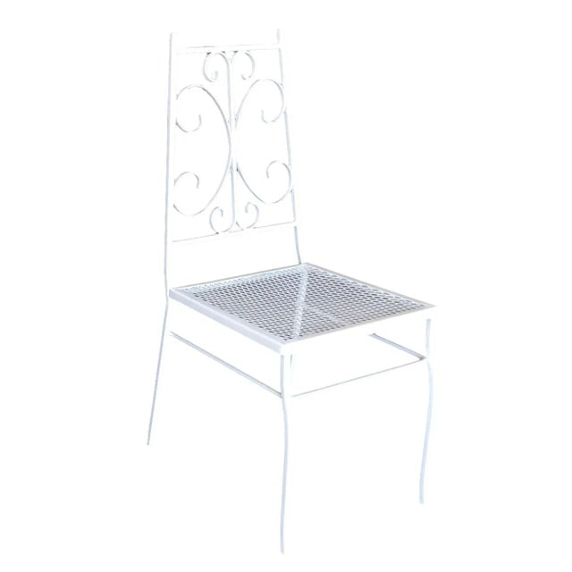 Mid Century Outdoor/Patio Side Chair With Scrolling Pattern, Set of Four - 5