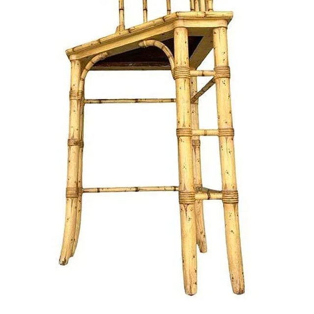 1950s Mid-Century James Mount Style 3-Tiered Blonde Bamboo Corner Shelf - 6