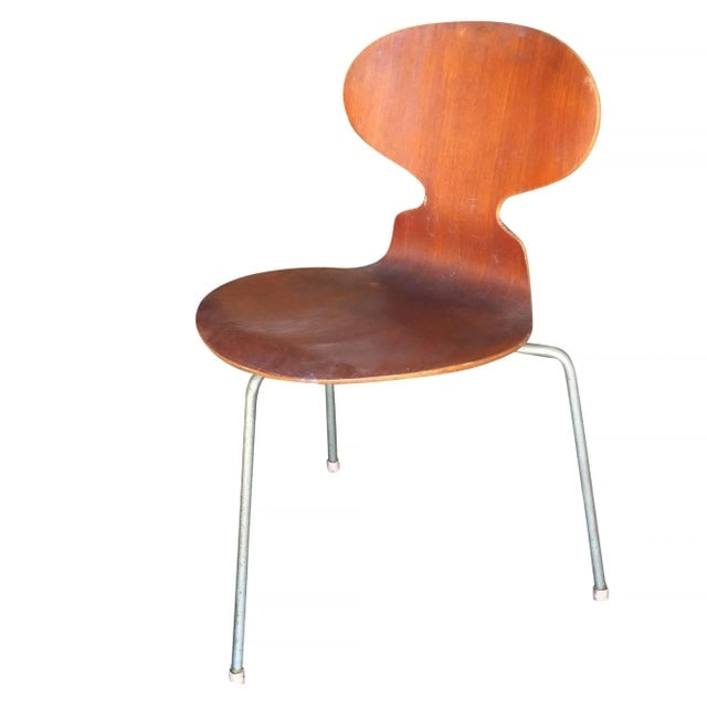 Arne Jacobsen Model-3100 "Ant" Teak Side Chairs by Teak Chair, Set of Four - 4
