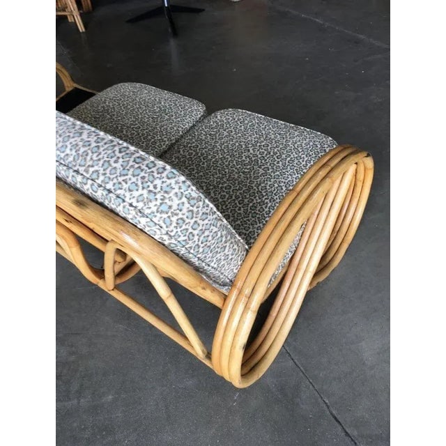 1950s Restored 3/4 3 Strand Round Pretzel Rattan Sectional Sofa - 4