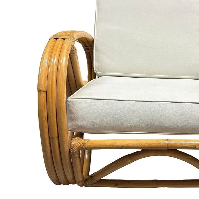 Restored Mid-Century Rattan 3-Strand 3/4 Reverse Pretzel Sectional Settee Sofa - 4