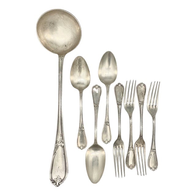 19th Century French l'Alf√©nide Christofle/Charles Halphen Silver-Plate Flatware With (1 of 18)