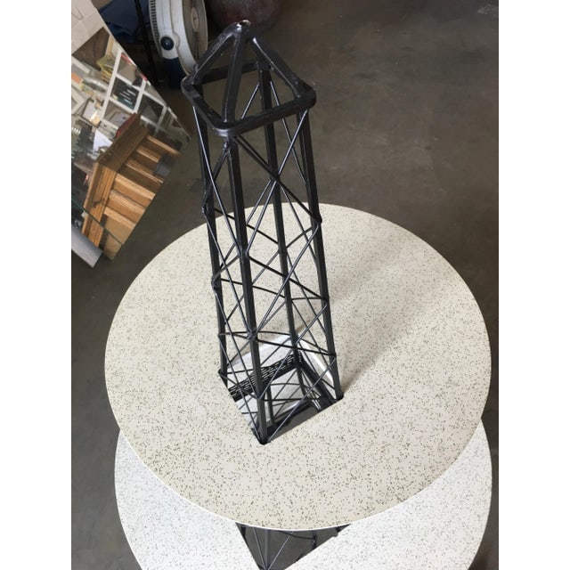4' Foot Tall Mid Century Two-Tier Eiffel Tower Brass Sculptural Cocktail Table - 6