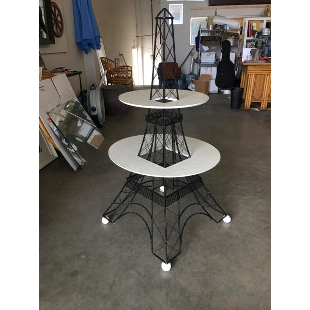 4' Foot Tall Mid Century Two-Tier Eiffel Tower Brass Sculptural Cocktail Table - 9